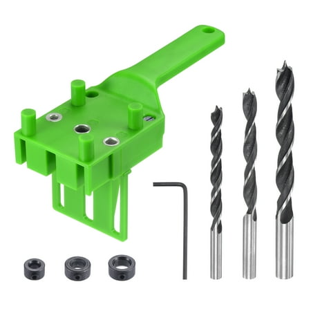 

Uxcell Green Handheld Wood Doweling Jig Set 6mm 8mm 10mm 8in1 Set