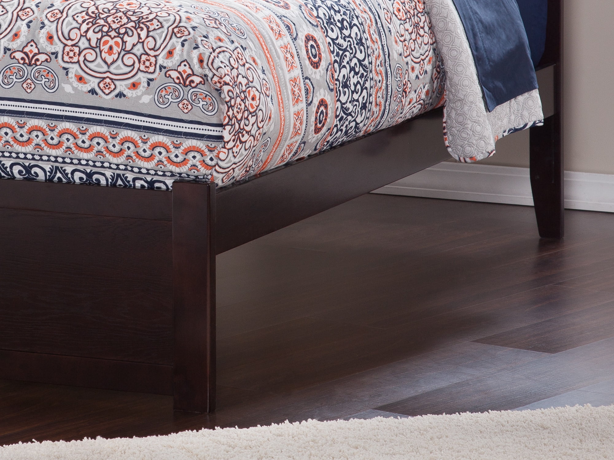 AFI Nantucket Queen Wood Platform Bed with Headboard Footboard & Twin XL Trundle, Espresso