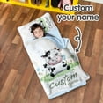 thumbnail image 2 of AOLOA Personalized Toddler Nap Mat for Preschool, Custom Name Kids Nap Mat with Pillow Cover and Soft Dot Minky Blanket, Cute Cow Design Daycare Nap Mats, Rolled Slumber Bags Easy to Carry, 2 of 8