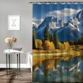 thumbnail image 2 of Shiartex Mountain Range Lake Trees Printed Shower Curtain with Hooks 100% Polyester Chic Modern Bathroom Decor 69x72, 2 of 7
