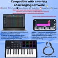 thumbnail image 2 of Teclado MIDI M-VAVE de 25 teclas y 8 almohadillas de batería retroiluminadas con Keytar, 2 of 9