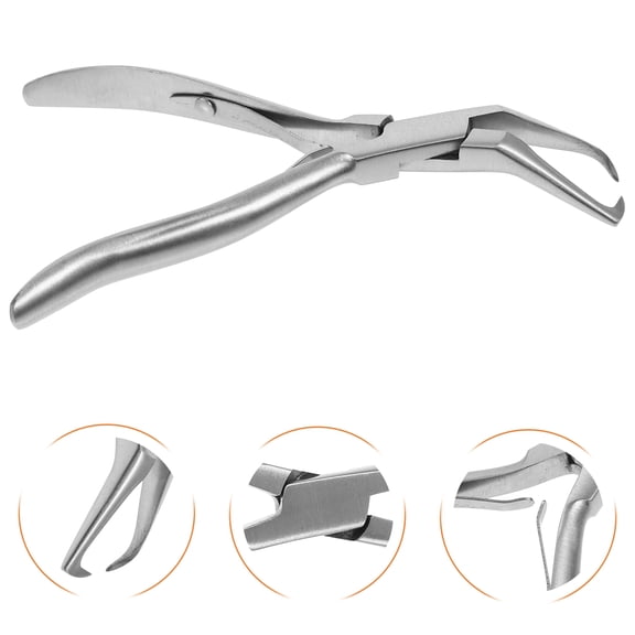 Toyvian 1Pair Stainless Steel Hair Extension Pliers Fine Tip Needle Nose Tool