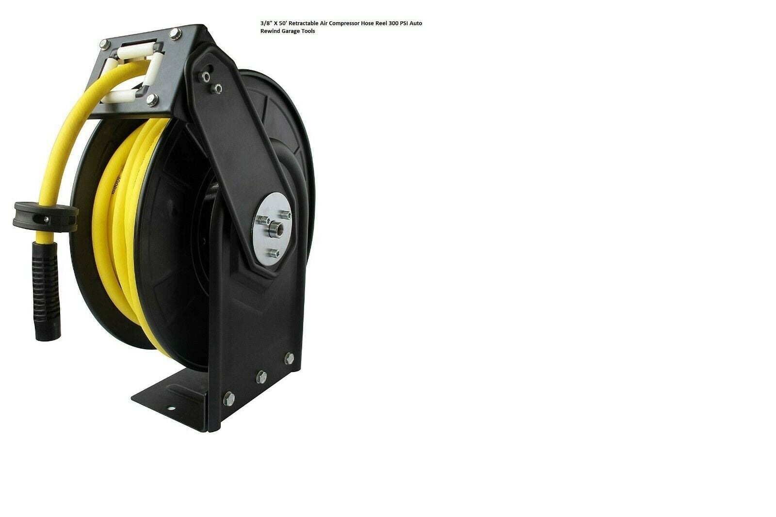 3/8" X 50' Retractable Air Compressor Hose Reel 300 PSI Auto Rewind Garage Tools 