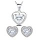 thumbnail image 1 of Collar con colgante en forma de cadena y argollas de plata 925 con forma de corazón, 1 of 6