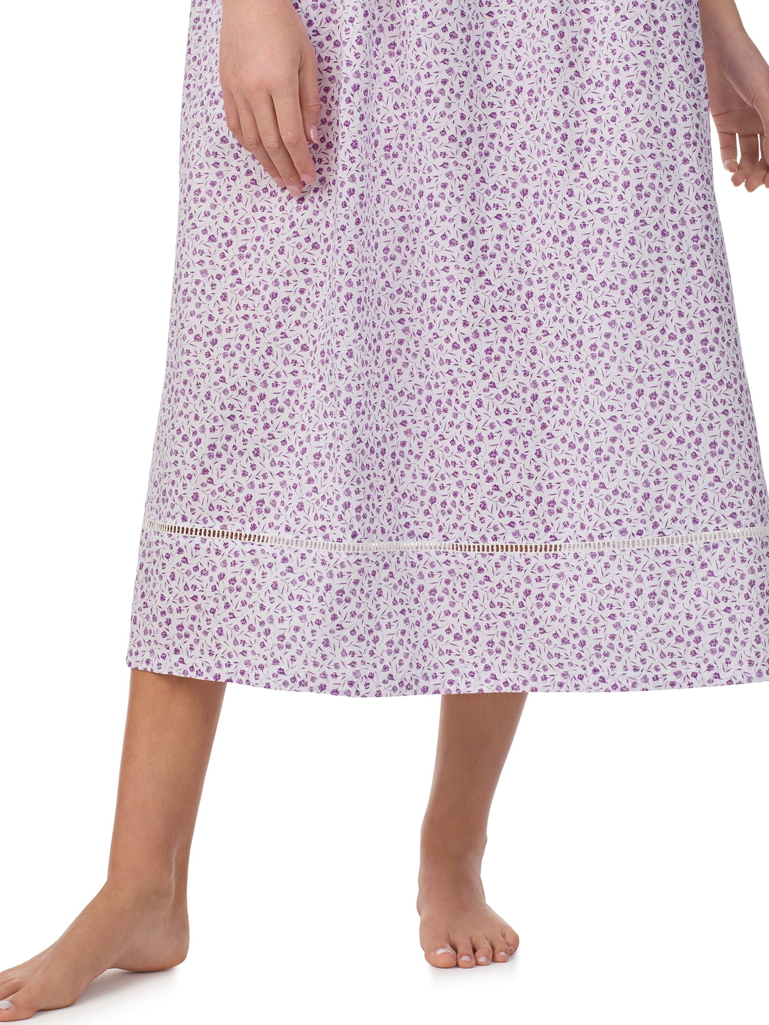 Aria Women's Lightweight Cotton Woven 50" Ballet Nightgown, Sizes XS-5X