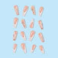 thumbnail image 4 of FCOGIN Long Coffin, 24 Pieces, Pink, White, Glitter, Flower, Acrylic False Nail, Press on Nail, 4 of 5