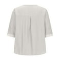 thumbnail image 5 of Fznquz Casual Tops for Women Trendy White Tunic Elbow Length Shirts V Neck Fashion Embroidered Womens Summer Blouses, 5 of 6