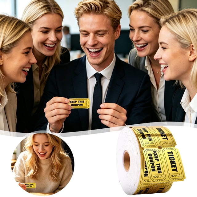 Double Raffle With Consecutive Serial Numb 50/50 Raffle Double Roll For Events Entry Class & Prizes