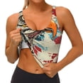 thumbnail image 3 of Balery Retro American Eagle Sujetadores deportivos con espalda cruzada para mujer, acolchados, sin costuras, de alto impacto, ideales para yoga, gimnasio, entrenamiento y fitness.-Medium, 3 of 8