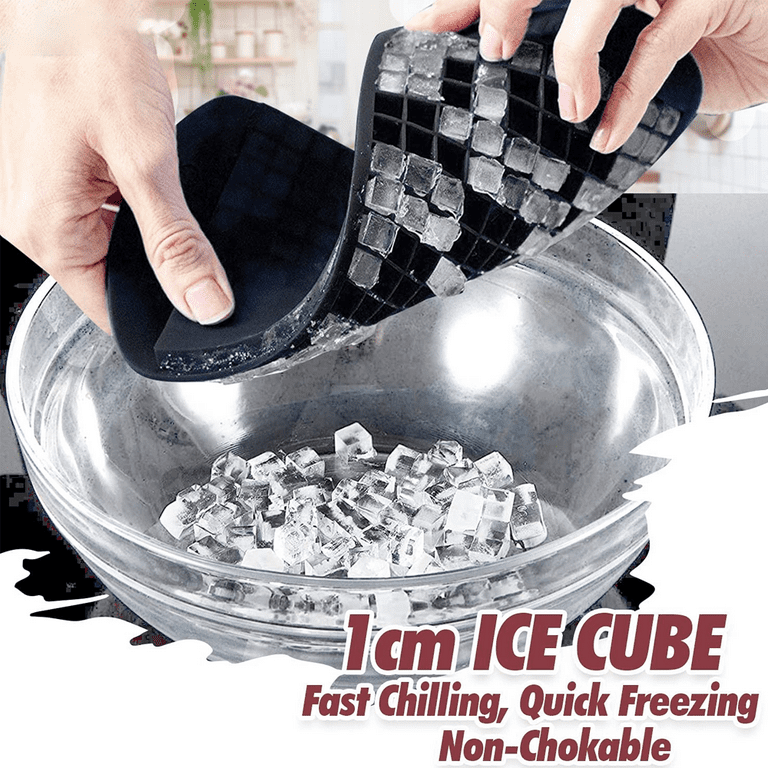 Mini Ice Cube Trays for Freezer - 4 Pack Tiny Ice Cube Tray with Lid a, nugget ice maker