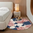 thumbnail image 3 of Independence Day Washable Round Area Rug 3.3 ft, Watercolor U, S, Flag Retro Blue Star Red Stripes, Soft Non Slip Rugs Stain Repellent Indoor Felt Carpet for Living Dining Room Bedroom Home Office, 3 of 9