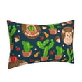 thumbnail image 2 of Balery Cute Hedgehogs Cactus Blue Pillow Covers,Bed Pilowcases,Reversible Plush Throw Pillow Covers End Pillow Encasement,Pillow Case - 16"X24", 2 of 9