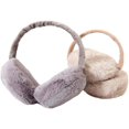 thumbnail image 4 of Imitation Rabbit Fur Winter Warm Female Cotton Ear Warmers Christmas Gifts Fur ,Gray, 4 of 6