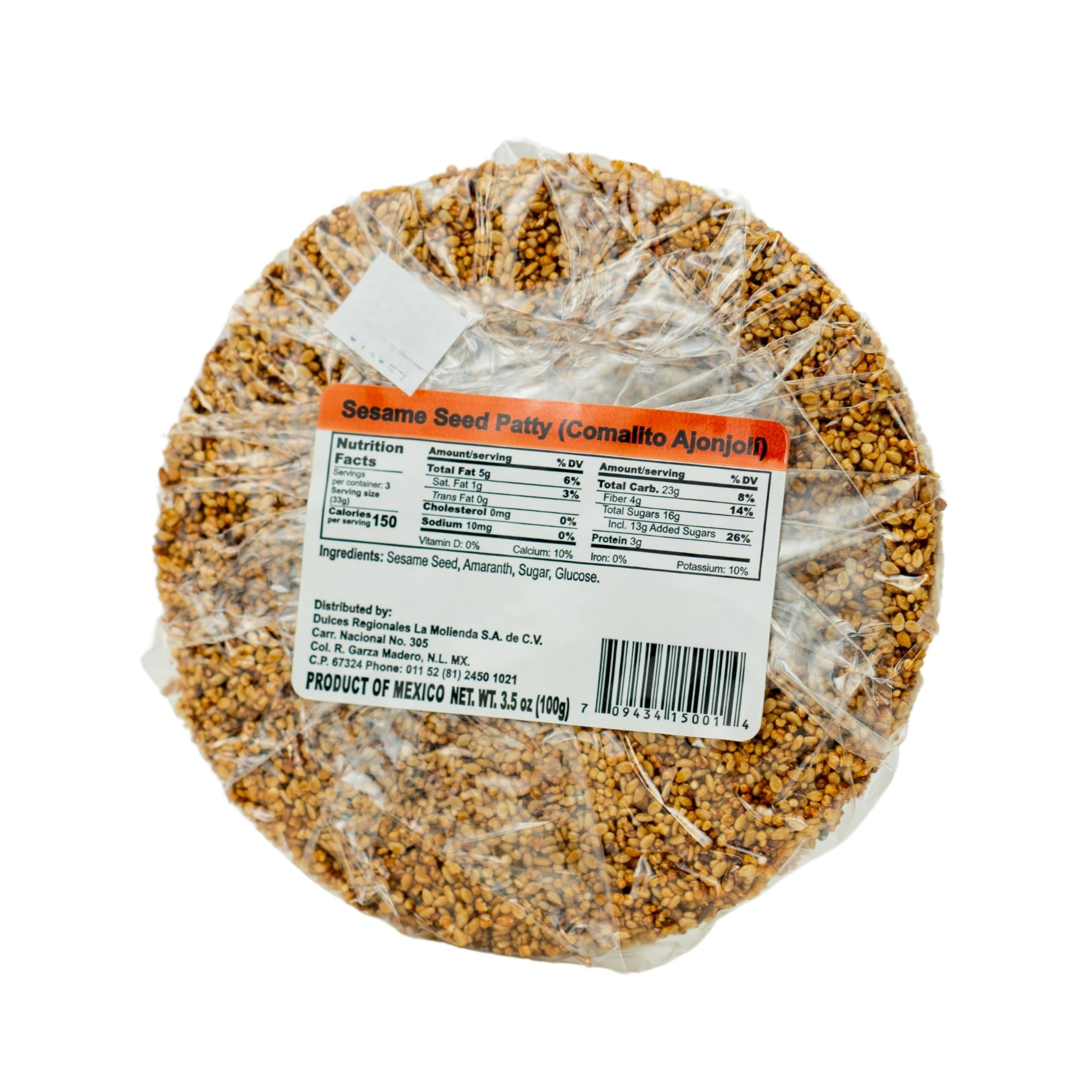 La Molienda Sesame Seed Patty, 3.5 Oz.