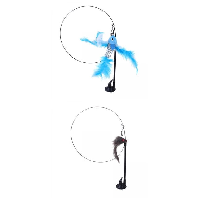 2x juguete divertido del ejercicio del juguete del teaser del juguete del teaser del juguete de la del palo del gato para de interior Zulema Juguetes Lindos Para Gatos