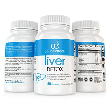 Natural Liver Cleanse Detox Supplement by Optimal Effects - Improve Digestion Healthy Liver Support - All Natural Detox Formula to Remove Toxins - Powerful Antioxidant - Milk Thistle Extract 60 (Best Way To Cleanse Liver)