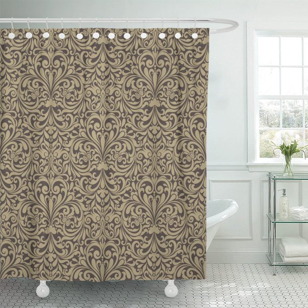 PKNMT Pattern of Brown Color in The Damascus Damask Baroque Polyester