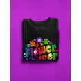 thumbnail image 3 of Flowers And Peace And Love Sign Sweatshirt Women -Image by Shutterstock, Female Small, 3 of 4