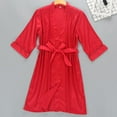 thumbnail image 4 of Henpk Womens Dresses Spring Summer Plus Size Casual Satin Silk Pajamas Cardigan Nightdress Bathrobe Ladies Robes Underwear Sleepwear Red XXXL, 4 of 9