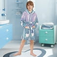 thumbnail image 5 of FORMRS Niños Bathrobe Unisex Hooded Robe Soft Plush Pajamas Sleepwear, Size 7-9T, Purple Night Deer, 5 of 7