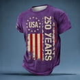 thumbnail image 5 of 250 Anniversary USA Shirt Men Graphic Tee Independence Day Flag Print Casual Summer Top Patriotic Clothing, 5 of 6