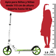 thumbnail image 4 of Scooter Infantil Ajustable con Freno Trasero Ruedas de Goma - Verde, 4 of 5