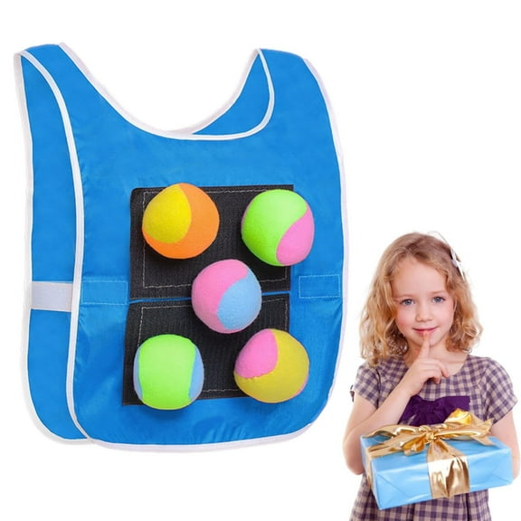 HKUKY Dodgeball Game Set with Sticky Vest, Outdoor Sport Game, Throwing Balls Set, Toss Game for Camping Yard Outdoor Activity Indoor Lawn, Red Adults