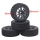 thumbnail image 4 of Paquete de 4 ruedas y neumáticos hexagonales de 12 mm para coches RC, repuestos para el accesorio de bricolaje Wltoys 144001 Negro, 4 of 5