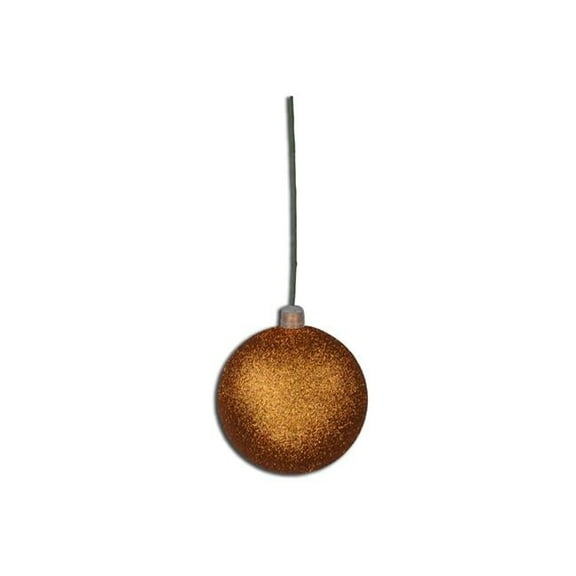 Queens of Christmas ORN-BLKG-60-CO-12PK 2.5 in. Glitter Ball Ornament with Wire, Copper - Pack of 12