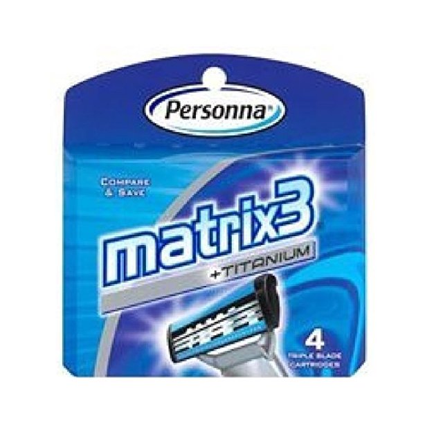 Personna Matrix3 Lames de Cartouche de Recharge à Triple Lame en Titane, 4 Unités