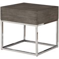 thumbnail image 1 of Bowery Hill Table Carrée de 20 Po en Chêne Gris et Chrome, 1 of 1