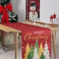thumbnail image 6 of Christmas Table Runner Linen Red Snowflake Winter Table Runners with 8 Colorful Trees,Xmas Dinner Holiday Theme Table Kitchen Dining Table Decor （13 x 72 Inch）, 6 of 6