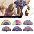 thumbnail image 3 of Chinese Folding Fan Party DJ Dance Hand Fan Colourful Rainbow Skull Handheld✨d X3B2, 3 of 9