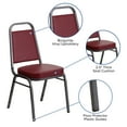 thumbnail image 4 of Flash Furniture 4 Pack HERCULES Series Trapezoidal Back Stacking Banquet Chair in Burgundy Vinyl - Silver Vein Frame, 4 of 14