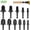 black, variant on Swaging Tool Drill Bit Set,5 Flare Expanders and 6 Pipe Expanders,1/4-Inch Hex Shank HVAC Tool Copper Pipe Flaring Bits 11PCS