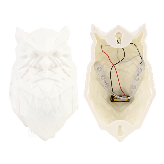 Lámpara de noche de pared con forma de animal, luz LED 3D suave, exquisita lámpara de pared de resina con forma de animal para dormitorio, oficina, sala de estar, búho