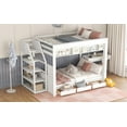 thumbnail image 5 of Pinovk Wood Full Size Convertible Bunk Bed with Storage Staircase, Bedside Table, and 3 Drawers, White, 5 of 24