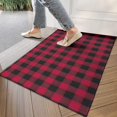 thumbnail image 4 of Red Black Plaid Checkered Pattern Door Rugs,Washable Non Slip Door Mats Indoor,Decorative Door Mats,Entry Mat Indoor for Entrance,Bedroom,Kitchen,Bathroom,17"x30", 4 of 6