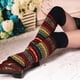 thumbnail image 2 of Funda para botas y piernas cálidas hasta la rodilla para mujer con capas de lana gruesa y bohemia con estampado de camuflaje fluorescente para otoño e invierno, 2 of 5