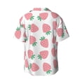 thumbnail image 5 of Uemuo Strawberry Pattern Cotton Linen Short Sleeve Shirts,Casual Lightweight Button Down Shirts,Vacation Beach Summer Tops-4X-Large, 5 of 7
