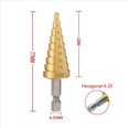 thumbnail image 4 of 3piezas 4-20 mm HSS Broca Escalonada de Ranura Recta Broca Cortadora de Agujeros de Metal para Madera Broca de Núcleo Broca Pagoda, 4 of 5