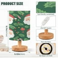 thumbnail image 3 of WOBOGO Christmas Pattern with Santa Claus Bedroom Table Lamp USB Power Connector Wooden Base Round Linen Shade For Living Room Desk, 3 of 7