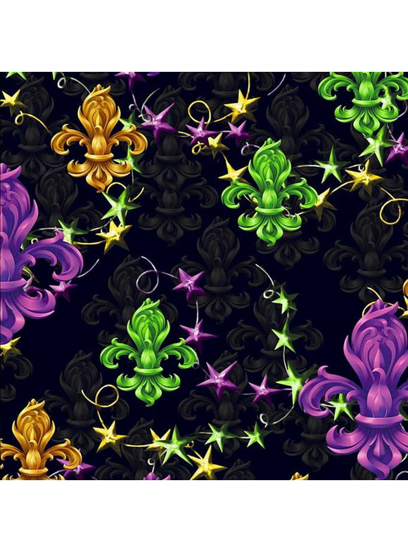 FREE SHIPPING!!! Saints Peraid Design Printed on 100% Cotton Quilting Fabric for DIY Projects by the Yard (Purple, Gold, Green)