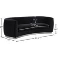 thumbnail image 6 of Pemberly Row Contemporary Black Velvet Sofa with Sturdy Stainless Steel Base, 6 of 8