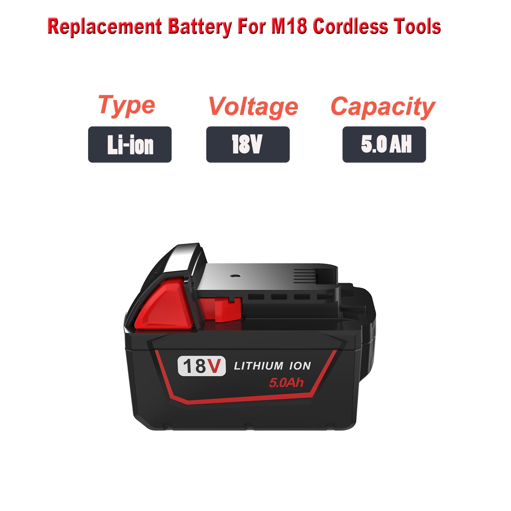 Battery Loft 18V Power Tool Battery Replacement with 2Pack 5000mAh Batteries and User Manual for Ryobi 40V, 48-11-1850, 2 Pack
