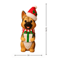 thumbnail image 3 of SPOORYYO Lighted Resin Dog Christmas Decoration Multicolor LED Holiday Figurine with Santa Hat and Scarf Indoor Outdoor Tabletop Decor 7.9in, 3 of 7