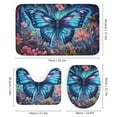 thumbnail image 3 of Wildflowers Butterfly 4 Piece Shower Curtain Sets, with Non-Slip Rugs, Toilet Lid Cover And Bath Mat, for Bathroom Decor Set, 3 of 8