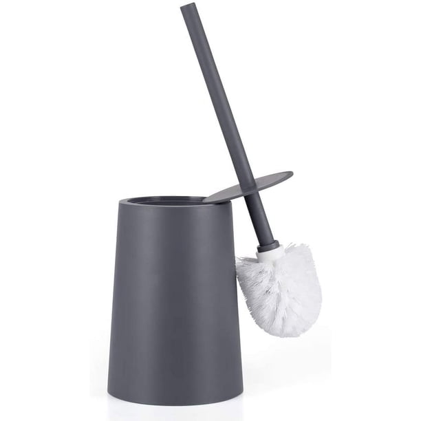 Inodoro negro mate Cepillo de baño negro Escobilla de baño con tapa y soportes para escobilla de baño Escobilla de baño de plástico con mango largo para baño Cepillo de limpieza de inodoro