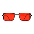 thumbnail image 3 of SA106 Mens Rimless Luxury Square Rectangle Ornate Metal Rim Sunglasses Black Red, 3 of 4