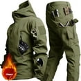 thumbnail image 2 of Tactical Jackets Shark Skin Soft Shell Hiking Clothes Outdoor Windbreaker Flight Pilot Hood Training Fleece Field Jacket Pants, 2 of 5